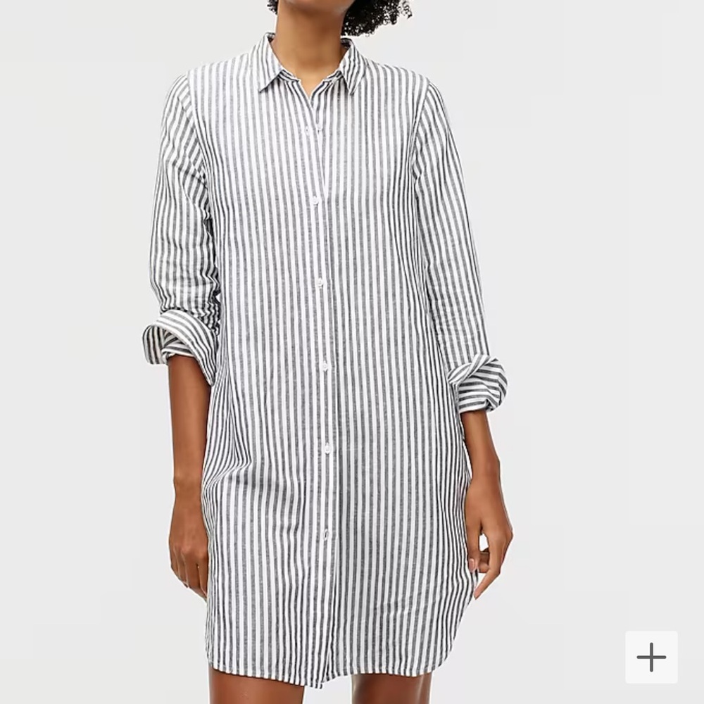 J Crew Linen Beach Dress Button Down